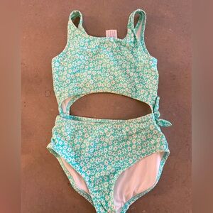 OshKosh Kids Floral Cutout Swimsuit - Green
